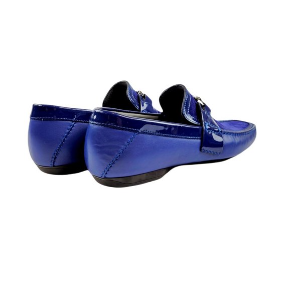 NEW Versace Blue Suede and Leather Medusa Loafers - Picture 6 of 10